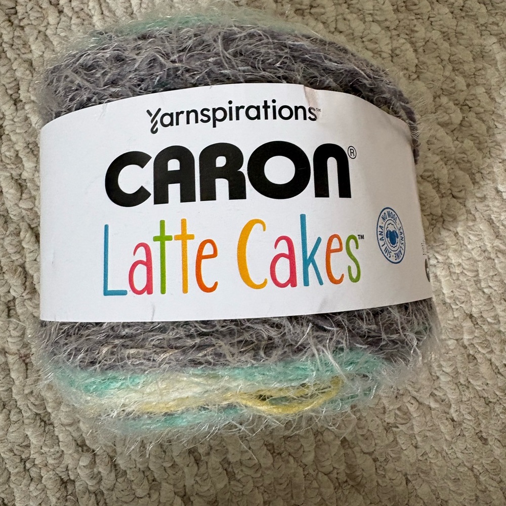 Caron Latte Cakes Multicolor Eyelash Yarn - Gray with Pastel Accents